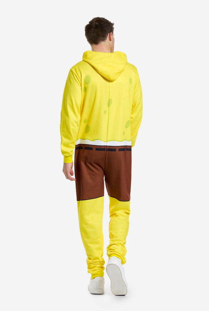 Man wearing SpongeBob Unisex onesie, view from the back