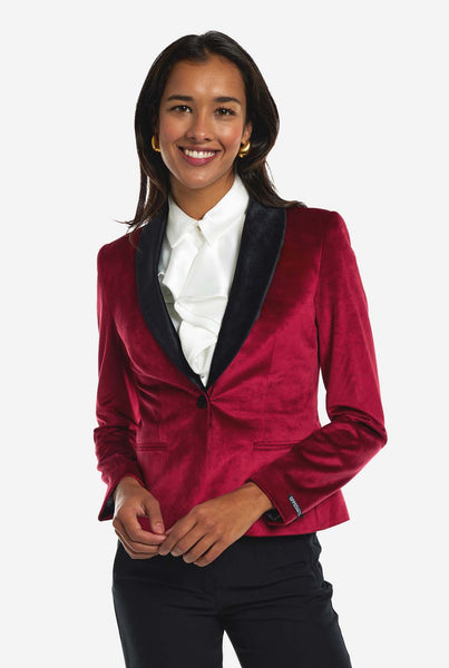 Red womens blazer jacket store